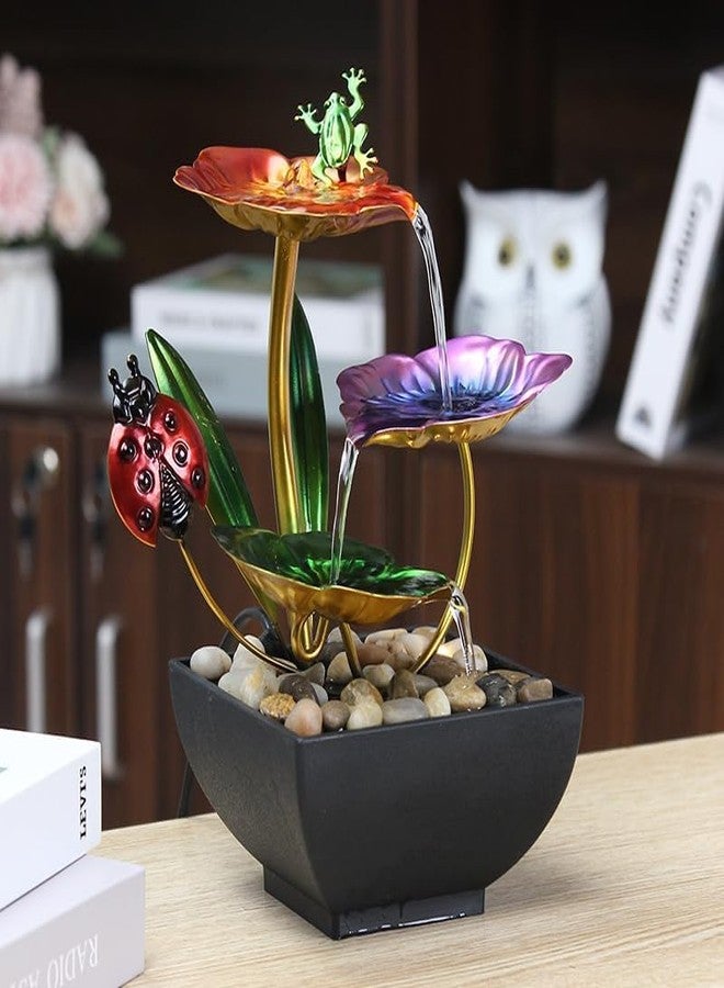 HOME ELEMENTS Metal Water Fountain for Home Decor,Tabletop Indoor Desktop Showpiece Fountain for Living Room Bedroom Office Housewarming Gift Meditation Relaxation Zen Water Fountain,16x14x23cm(FT_03) - Image 2